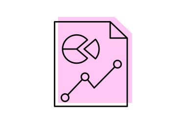 Analitik simge, veri, analiz, ağ, iz sürme rengi ince çizgi simgesi, düzenlenebilir vektör simgesi, piksel mükemmel, illüstratör ai dosyası