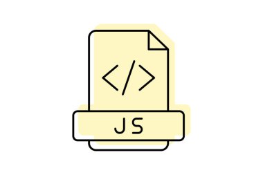 JavaScript icon, js, web, programming, language color shadow thinline icon, editable vector icon, pixel perfect, illustrator ai file clipart