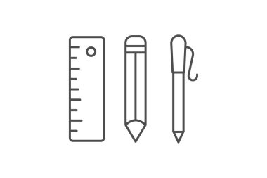 Eğitim Araçları simgesi, araçlar, kaynaklar, teknoloji, yardımcı ince simge, düzenlenebilir vektör simgesi, piksel mükemmel, illüstratör ai dosyası