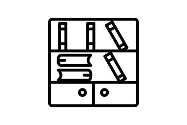 Okul Kütüphanesi simgesi, kütüphane, kitap, okuma, kaynak satırı simgesi, düzenlenebilir vektör simgesi, piksel mükemmel, illüstratör ai dosyası