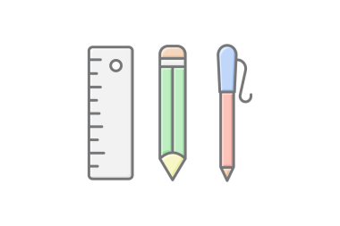 Eğitim Araçları simgesi, araçlar, kaynaklar, teknoloji, yardımcı doğrusal renk simgesi, düzenlenebilir vektör simgesi, piksel mükemmel, illüstratör ai dosyası