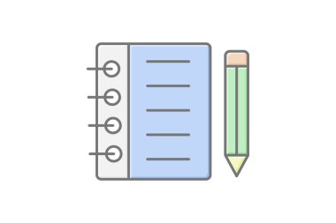 Ödev atama simgesi, atama, ödev, görev, çalışma, çizgi renk simgesi, düzenlenebilir vektör simgesi, piksel mükemmel, illüstratör ai dosyası