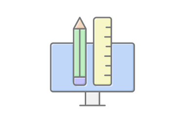 Eğitim Araçları simgesi, araçlar, sınıf, dahi, yaratıcı doğrusal renk simgesi, düzenlenebilir vektör simgesi, piksel mükemmel, illüstratör ai dosyası