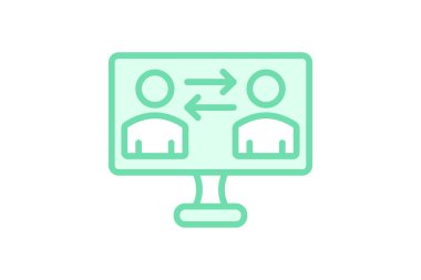 Sınıf etkileşim simgesi, etkileşim, öğretmen, öğrenci, iletişim duotone satırı simgesi, düzenlenebilir vektör simgesi, piksel mükemmel, illüstratör ai dosyası