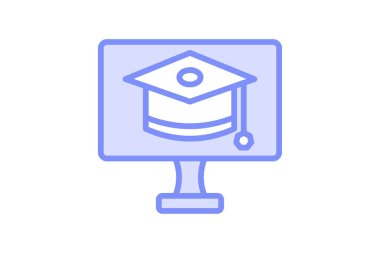 E öğrenme simgesi, eğitim, simge, öğrenci, başarı duotone satırı simgesi, düzenlenebilir vektör simgesi, piksel mükemmel, illüstratör ai dosyası