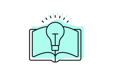 Yaratıcı öğrenme simgesi, öğrenme, okul, malzeme, uzatma rengi gölge inceliği simgesi, düzenlenebilir vektör simgesi, piksel mükemmel, illüstratör ai dosyası