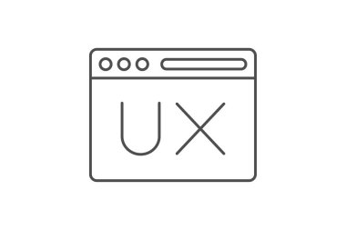 UX Tasarım simgesi, tasarım, kullanıcı, deneyim, arayüz inceliği simgesi, düzenlenebilir vektör simgesi, piksel mükemmel, illüstratör ai dosyası