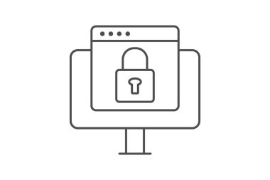 Güvenli Tarayıcı simgesi, tarayıcı, güvenlik, koruma, siber incelik simgesi, düzenlenebilir vektör simgesi, piksel mükemmel, illüstratör ai dosyası