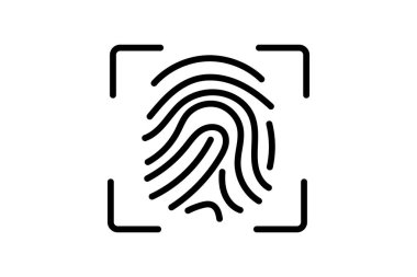 Biyometrik Kimlik Doğrulama simgesi, kimlik doğrulama, güvenlik, koruma, siber satır simgesi, düzenlenebilir vektör simgesi, piksel mükemmel, illüstratör ai dosyası