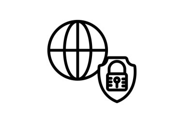 Güvenli Ağ simgesi, ağ, güvenlik, koruma, siber satır simgesi, düzenlenebilir vektör simgesi, piksel mükemmel, illüstratör ai dosyası