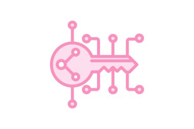 Şifreleme Anahtar simgesi, anahtar, güvenlik, koruma, siber duoton satır simgesi, düzenlenebilir vektör simgesi, piksel mükemmel, illüstratör ai dosyası