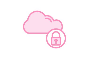 Güvenli Bulut simgesi, bulut, güvenlik, koruma, siber duoton çizgi simgesi, düzenlenebilir vektör simgesi, piksel mükemmel, illüstratör ai dosyası