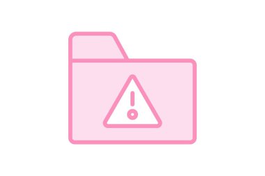 Veri Uyarı simgesi, ihlal, alarm, güvenlik, koruma duoton çizgi simgesi, düzenlenebilir vektör simgesi, piksel mükemmel, illüstratör ai dosyası