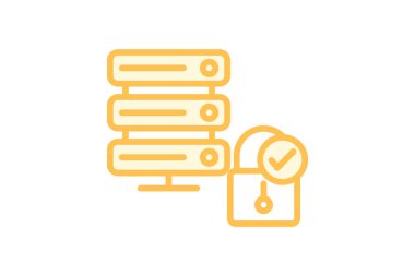 Güvenli Sunucu simgesi, sunucu, güvenlik, koruma, siber duoton satır simgesi, düzenlenebilir vektör simgesi, piksel mükemmel, illüstratör ai dosyası