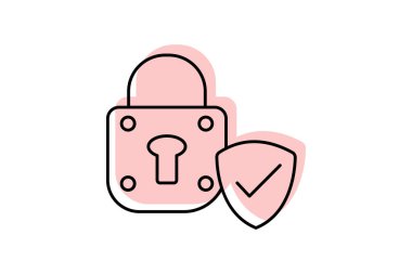 Güvenlik Kilidi simgesi, kilit, koruma, siber, dijital renk inceltme simgesi, düzenlenebilir vektör simgesi, piksel mükemmel, illüstratör ai dosyası