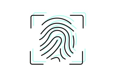 Biyometrik Kimlik Doğrulama simgesi, kimlik doğrulama, güvenlik, koruma, siber renk gölge ince simgesi, düzenlenebilir vektör simgesi, piksel mükemmel, illüstratör ai dosyası