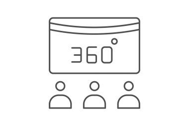 VR Arcade simgesi, arcade, sanal, realite, oyun ince simgesi, düzenlenebilir vektör simgesi, piksel mükemmel, çizer ai dosyası