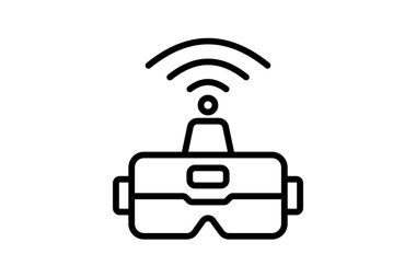 Sanal İş yeri simgesi, işyeri, vr, realite, dijital satır simgesi, düzenlenebilir vektör simgesi, piksel mükemmel, illüstratör ai dosyası
