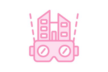 VR Macera simgesi, macera, sanal, gerçeklik, oyun duoton satırı simgesi, düzenlenebilir vektör simgesi, piksel mükemmel, illüstratör ai dosyası