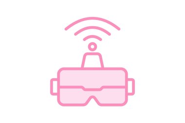 Sanal İş yeri simgesi, işyeri, vr, realite, dijital duoton satırı simgesi, düzenlenebilir vektör simgesi, piksel mükemmel, illüstratör ai dosyası