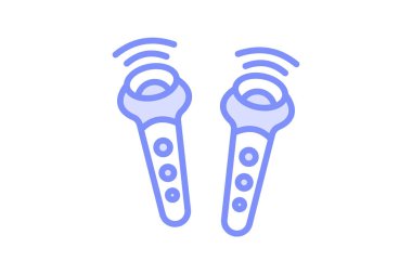 VR Eğlence simgesi, eğlence, sanal, gerçeklik, dijital duoton satır simgesi, düzenlenebilir vektör simgesi, piksel mükemmel, illüstratör ai dosyası