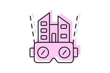 VR Macera simgesi, macera, sanal, gerçeklik, oyun renk gölge inceliği simgesi, düzenlenebilir vektör simgesi, piksel mükemmel, illüstratör ai dosyası