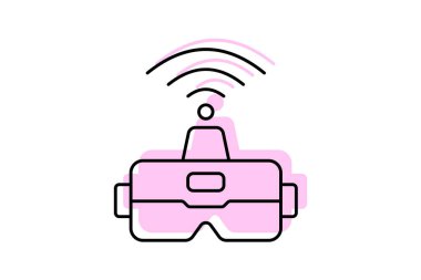 Sanal İş yeri simgesi, işyeri, vr, realite, dijital renk gölge ince simgesi, düzenlenebilir vektör simgesi, piksel mükemmel, illüstratör ai dosyası