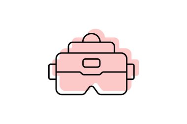 Etkili Deneyim simgesi, deneyim, sanal gerçeklik, etkileşimli renk gölge inceltme simgesi, düzenlenebilir vektör simgesi, piksel mükemmel, illüstratör ai dosyası