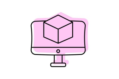 VR Kulaklık simgesi, kulaklık, sanal, gerçeklik, iç içe geçmiş renk gölge ince simgesi, düzenlenebilir vektör simgesi, piksel mükemmel, illüstratör ai dosyası