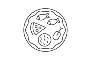 Tabak ikonu, tabak, şükran günü, akşam yemeği, ince yemek çizgisi simgesi, düzenlenebilir vektör simgesi, piksel mükemmel, illüstratör ai dosyası