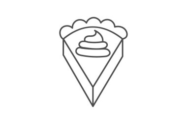 Balkabağı turtası dilimi, pasta, dilim, tatlı, Şükran Günü ince simgesi, düzenlenebilir vektör simgesi, piksel mükemmel, illüstratör ai dosyası