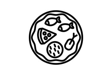 Tabak ikonu, tabak, şükran günü, akşam yemeği, yemek çizgisi simgesi, düzenlenebilir vektör simgesi, piksel mükemmel, illüstratör ai dosyası