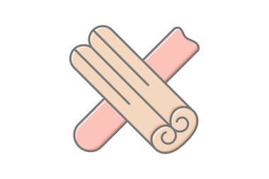 Tarçın Çubuğu simgesi, çubuk, baharat, şükran günü, aromatik doğrusal renk simgesi, düzenlenebilir vektör simgesi, piksel mükemmel, illüstratör ai dosyası