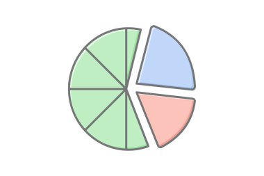 Pie Grafik simgesi, grafik, şükran günü, veri, grafik doğrusal renk simgesi, düzenlenebilir vektör simgesi, piksel mükemmel, illüstratör ai dosyası