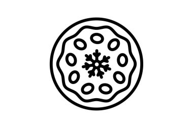 Cevizli turta ikonu, pasta, şükran günü, tatlı, tatlı çizgi ikonu, düzenlenebilir vektör ikonu, piksel mükemmel, illüstratör ai dosyası