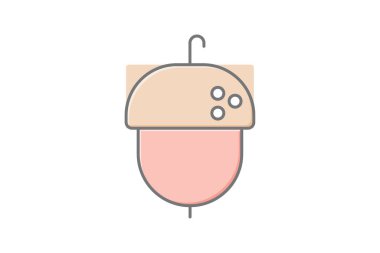 Palamut simgesi, ceviz, meşe, sonbahar, sonbahar, sonbahar doğrusal renk simgesi, düzenlenebilir vektör simgesi, piksel mükemmel, illüstratör ai dosyası