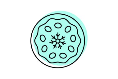 Cevizli turta ikonu, turta, şükran günü, tatlı, tatlı renk gölge inceliği ikonu, düzenlenebilir vektör ikonu, piksel mükemmel, illüstratör ai dosyası