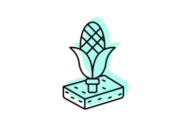 Şükran Günü mısır ekmeği ikonu, mısır ekmeği, ekmek, mısır unu, rengarenk ince gölge ikonu, düzenlenebilir vektör ikonu, piksel mükemmel, illüstratör ai dosyası