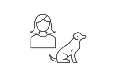 Anne ve Köpek simgesi, köpek, hayvan, köpek, incecik hayvan, düzenlenebilir vektör simgesi, piksel mükemmel, illüstratör ai dosyası