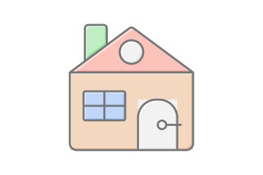 Ev simgesi, simge, ev, sembol, ikamet satırı renk simgesi, düzenlenebilir vektör simgesi, piksel mükemmel, illüstratör ai dosyası