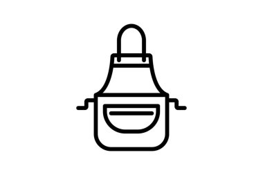 Önlük simgesi, önlük, mutfak, aşçı, yemek çizgisi simgesi, düzenlenebilir vektör simgesi, piksel mükemmel, illüstratör ai dosyası