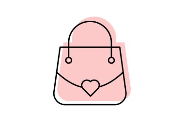 Anneler el çantası simgesi, çanta, çanta, moda rengi gölge inceliği simgesi, düzenlenebilir vektör simgesi, piksel mükemmel, illüstratör ai dosyası