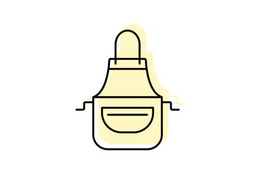 Önlük simgesi, önlük, mutfak, şef, aşçı rengi gölge inceliği simgesi, düzenlenebilir vektör simgesi, piksel mükemmel, illüstratör ai dosyası