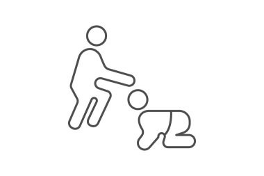 Baba ve Çocuklar ikon, çocuklar, oyun, oyun, aile ince çizgi simgesi, düzenlenebilir vektör simgesi, piksel mükemmel, illüstratör ai dosyası