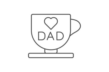 En iyi baba simgesi, kupa, baba, en iyi, baba ince simgesi, düzenlenebilir vektör simgesi, piksel mükemmel, illüstratör ai dosyası