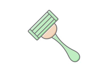 Tıraş makinesi simgesi, jilet, tıraş, damat, bıçak doğrusal renk simgesi, düzenlenebilir vektör simgesi, piksel mükemmel, illüstratör ai dosyası