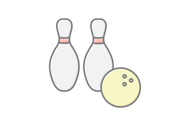 Bowling Pin simgesi, iğne, kase, strike, yedek çizgi renk simgesi, düzenlenebilir vektör simgesi, piksel mükemmel, illüstratör ai dosyası