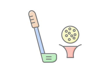 Golf kulüpleri simgesi, kulüpler, kulüp, spor, ekipman, ekipman lineal renk simgesi, düzenlenebilir vektör simgesi, piksel mükemmel, illüstratör ai dosyası
