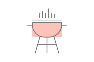 BBQ Grill simgesi, ızgara, barbekü, mangal, açık hava renk ikonu, düzenlenebilir vektör simgesi, piksel mükemmel, illüstratör ai dosyası