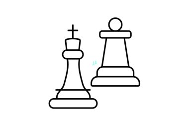 Satranç Parçası simgesi, parçalar, oyun, strateji, tahta rengi ince çizgi simgesi, düzenlenebilir vektör simgesi, piksel mükemmel, illüstratör ai dosyası